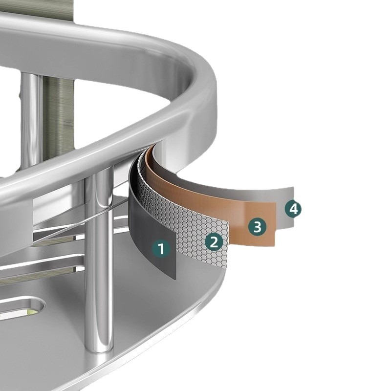 Estante de esquina para baño sin taladros, estantería de almacenamiento montada en la pared, cesta de almacenamiento para inodoro, de aluminio.