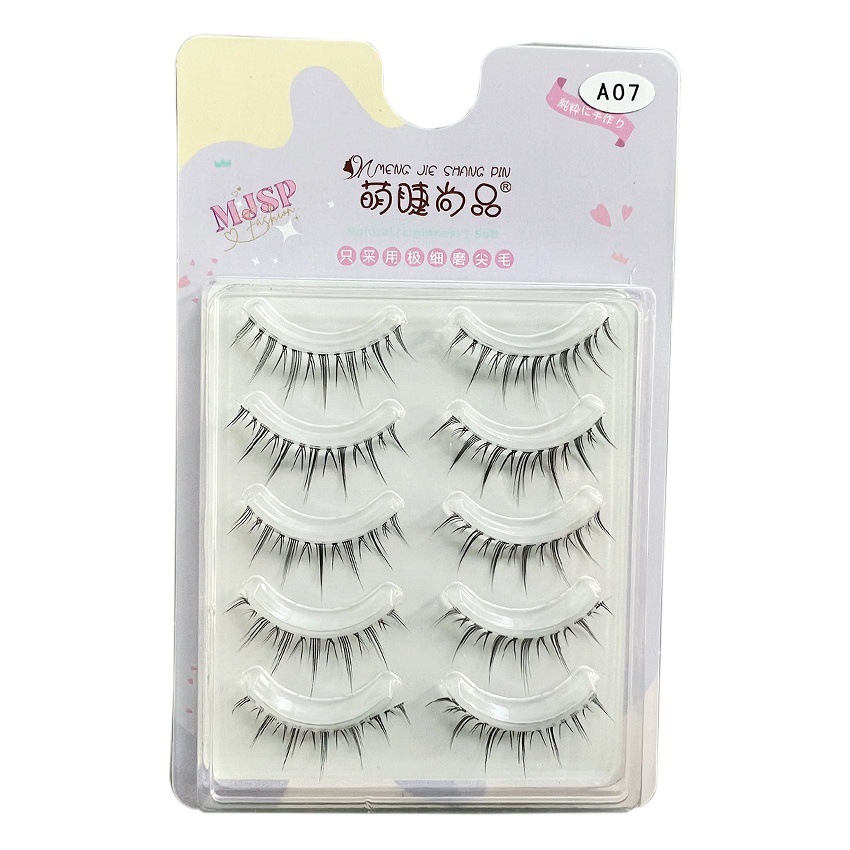 Lindo de la pestaña Shangpin M08 pestañas postizas naturales una sola pieza entero pequeño diablo injerto transparente duro tallo pestañas al por mayor