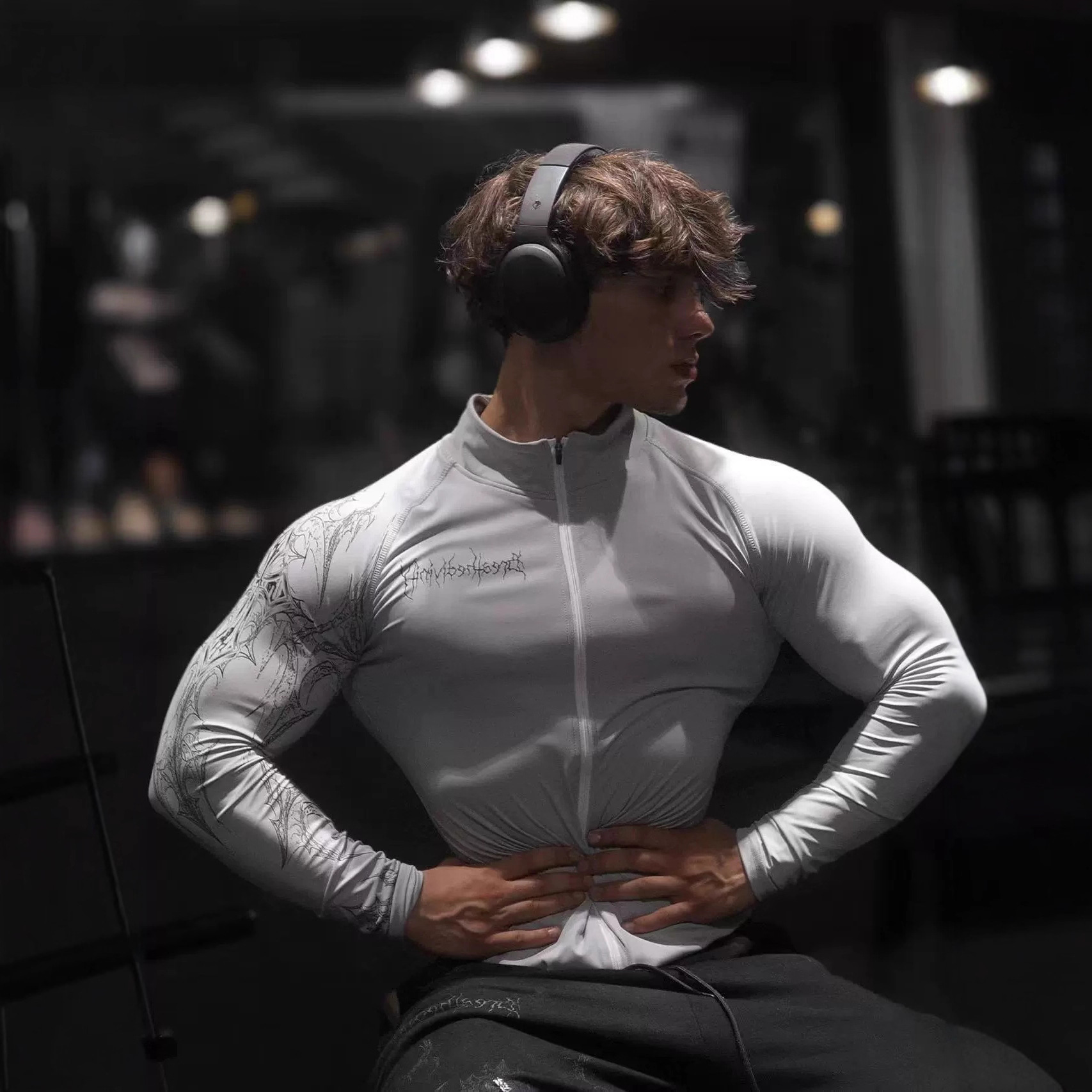 Breathedivinity's Popular Cross-border Autumn Fitness Long-sleeve Men's High-elasticity Tight-fitting Top With Half-zip 008_viptrois.com