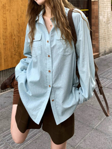 亚麻物语/极简老钱风天丝亚麻衬衣女夏季新款薄款防晒衬衫|undefined