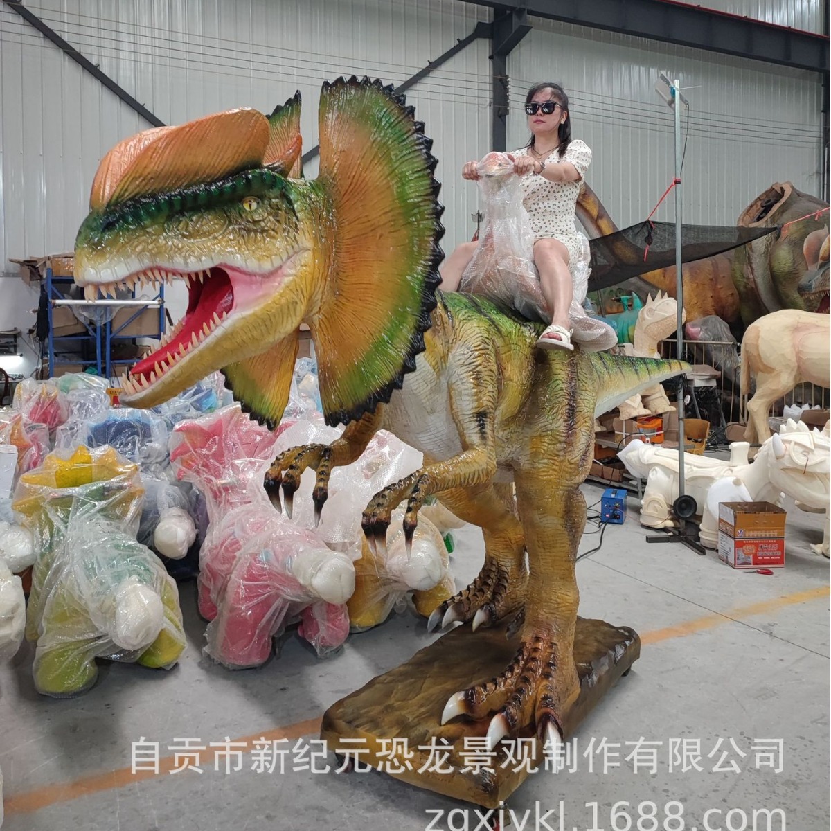 Simulación de montar dinosaurios equipos de juego para niños entretenimiento interactivo padre-hijo modelo de dinosaurio puede moverse y llamar