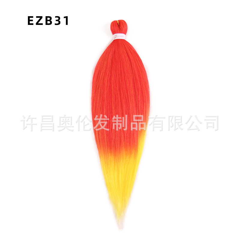 EZ peluca floja suave de fibra química africana 26 pulgadas 90 gramos de PVC bicolor ignífugo seda de baja temperatura gran trenza