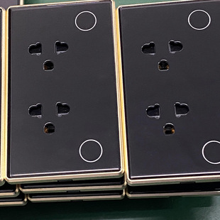 Metal Frame Graffiti Thai Standard Wifi Smart Socket 15A Glass Panel Supports App Settings for Smart Life