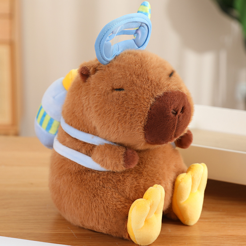 Fábrica de stock al por mayor de la nariz genuina osos muñecas de peluche colgantes capibara muñecas bolsas colgantes