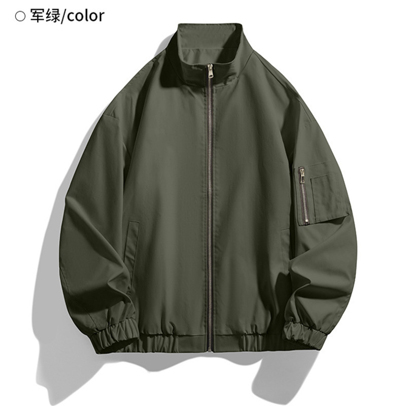 立领棒球服风衣美式飞行员夹克jacket春秋季潮牌男士夹克外套定制|undefined