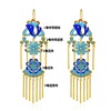 Golden earrings, hair accessory, 925 sample silver, 24 carat