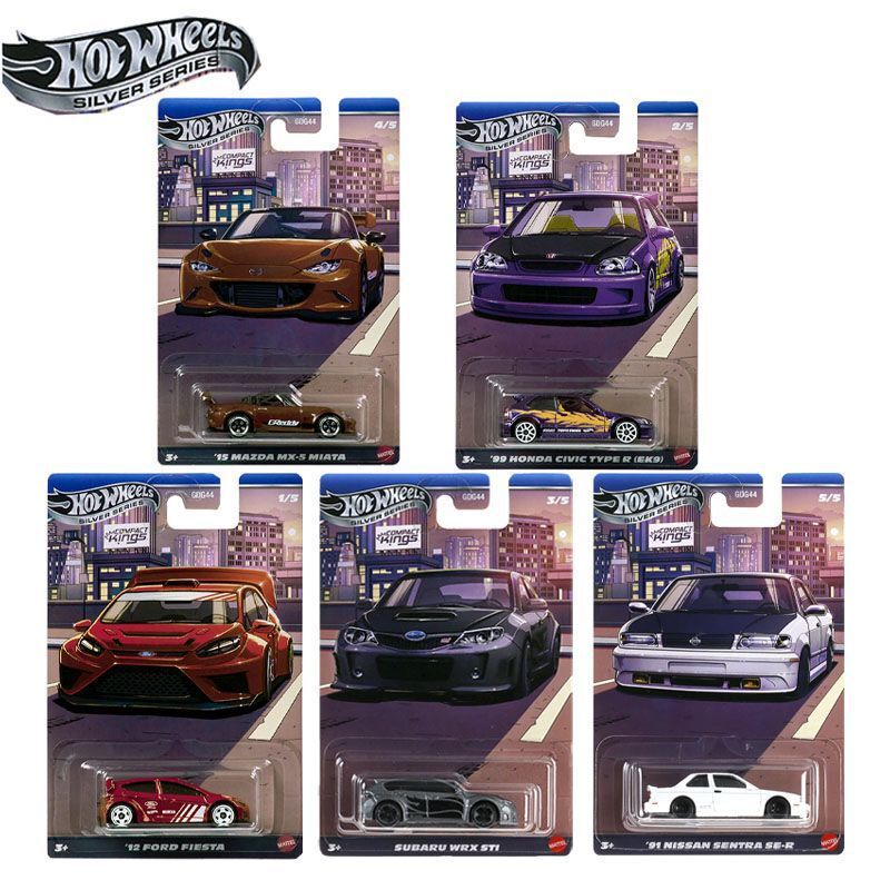 Hot Wheels Silver Label High-Performance Compact Car Series Ford Honda Civic Subaru Mazda Alloy Car Models