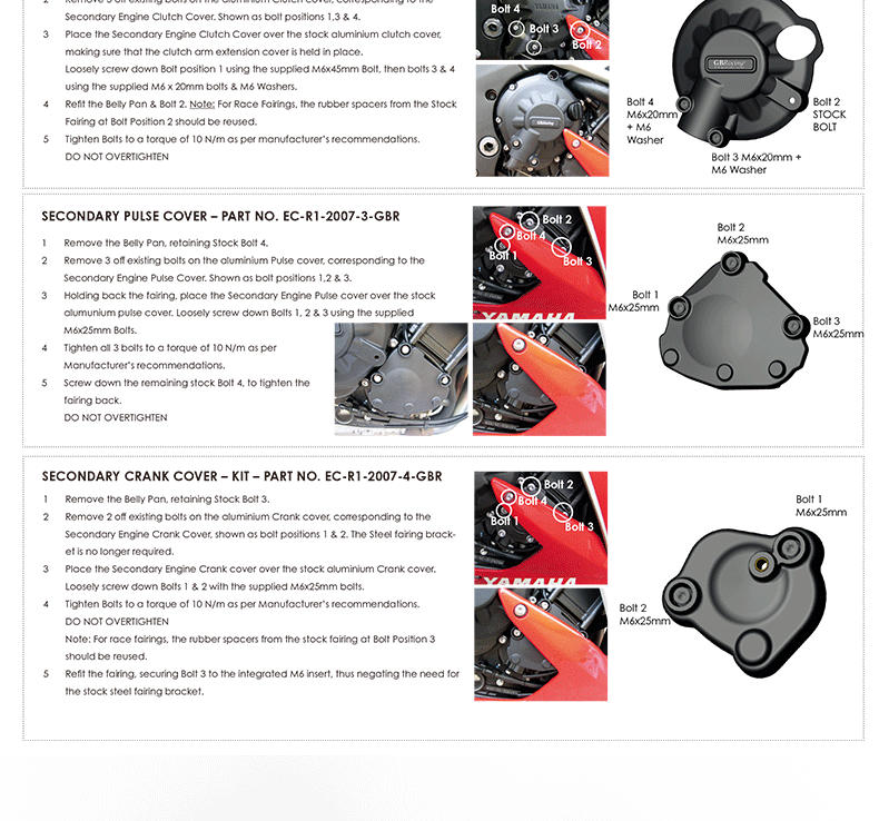 Suitable for Yamaha Yzf-R1 2007-2008 Modified Engine Protection Cover Gbracing Anti-Fall Edge