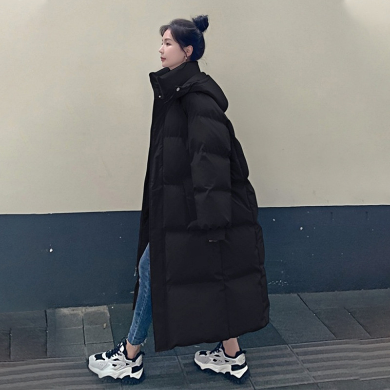 Fuera de temporada abajo abrigo de algodón acolchado de las mujeres de la mitad de la longitud suelta ins Hong Kong estilo pan abrigo de algodón acolchado abrigo de invierno nuevo abrigo de algodón acolchado moda image 6
