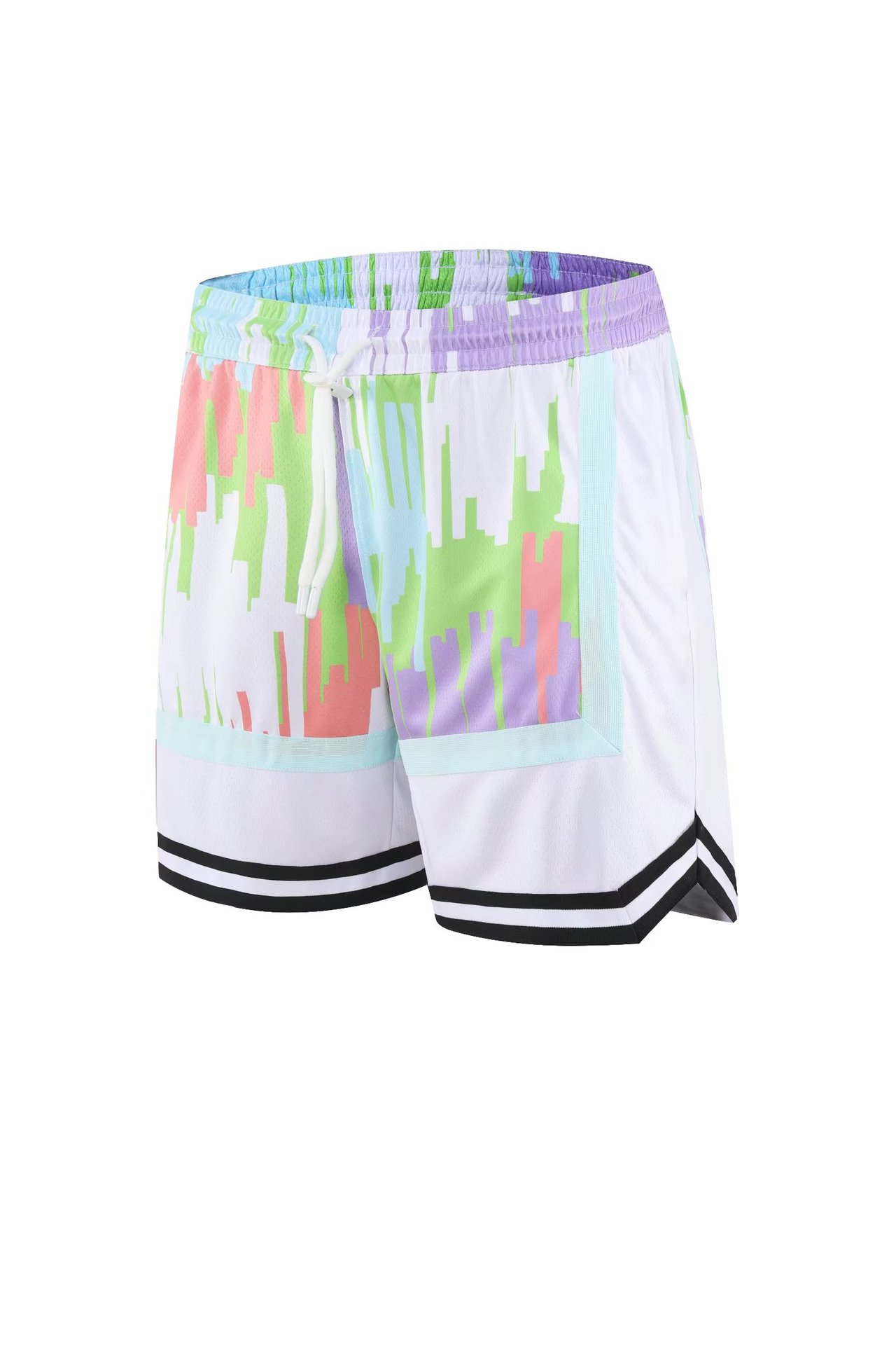 American Basketball Sports Shorts with Double Layer Mesh City Tone Daily Casual Summer Breathable Versatile Capris_voghion.com