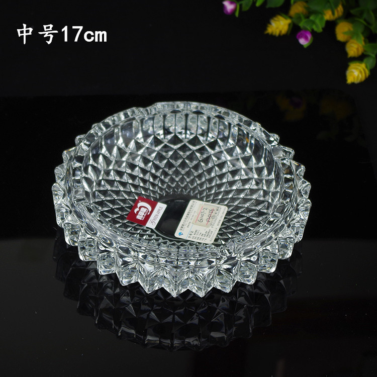 Manzana verde transparente diamante cigarrillos cenicero KTV hotel casero cuadrado cenicero de vidrio redondo al por mayor