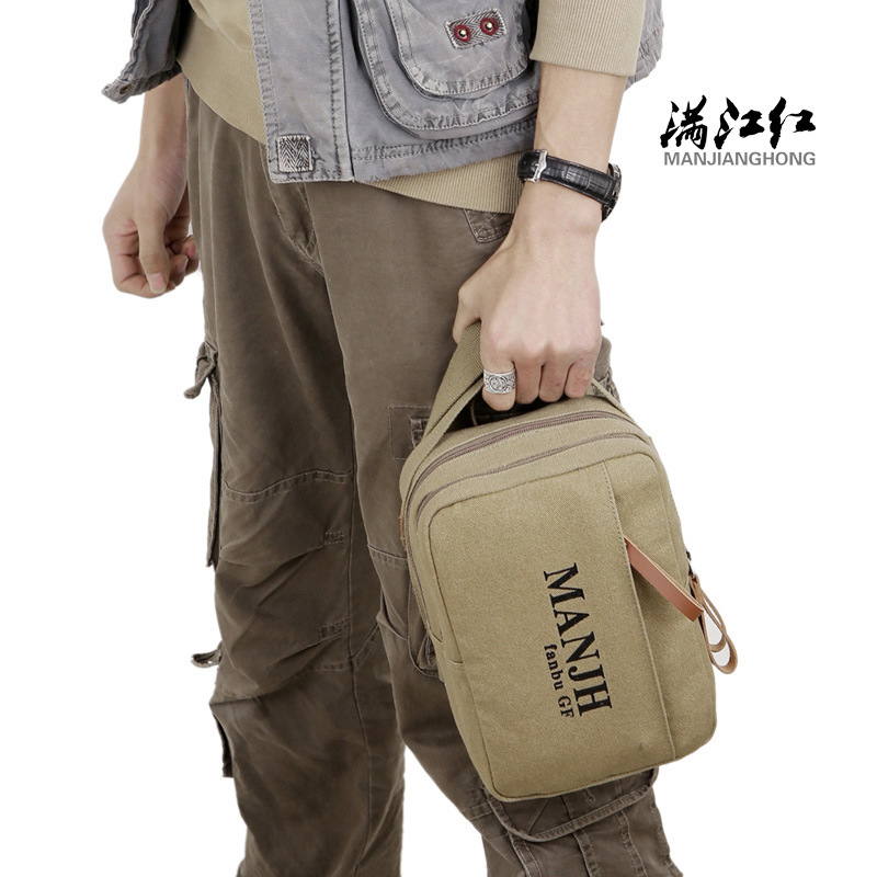 Retro man Chest pack travel Versatile knapsack wear-resisting Messenger canvas Chest pack leisure time canvas Simplicity Chest pack