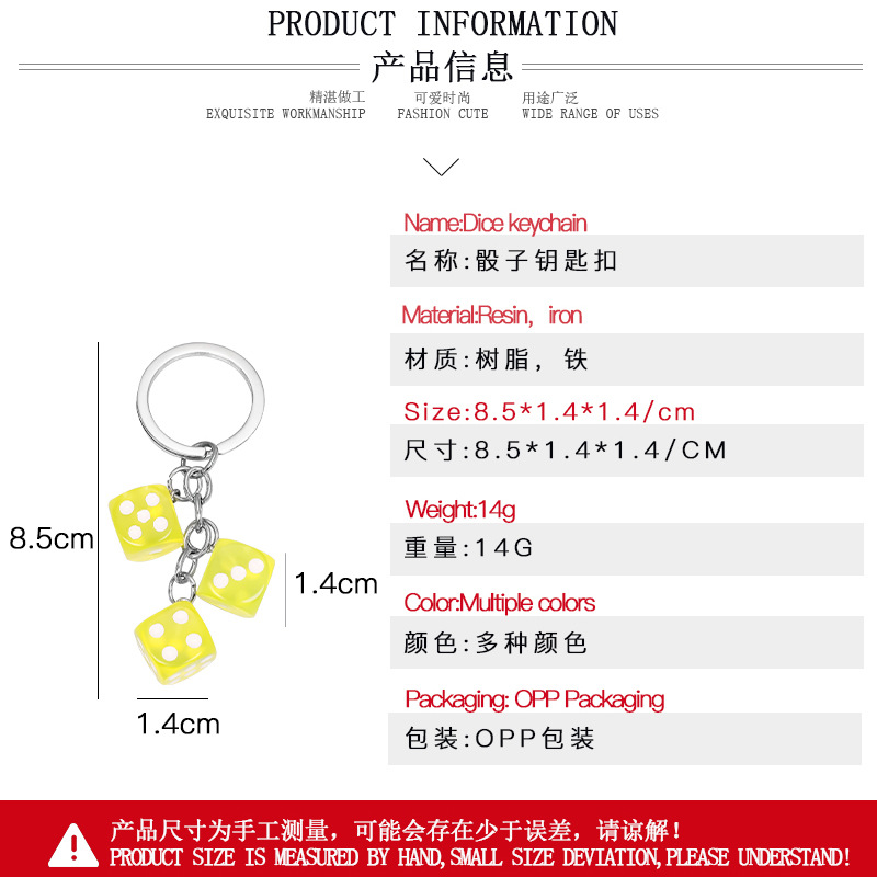 Dice Resin Keychain display picture 2