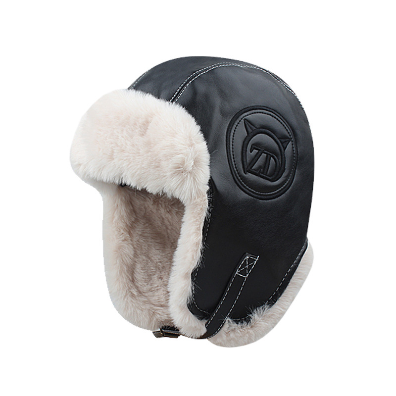 Leren dames in de herfst Lei Feng-hoed trendy winter, verdikte warmte elektrische fietsen, buitenfietsoor voor wind en_voghion.com