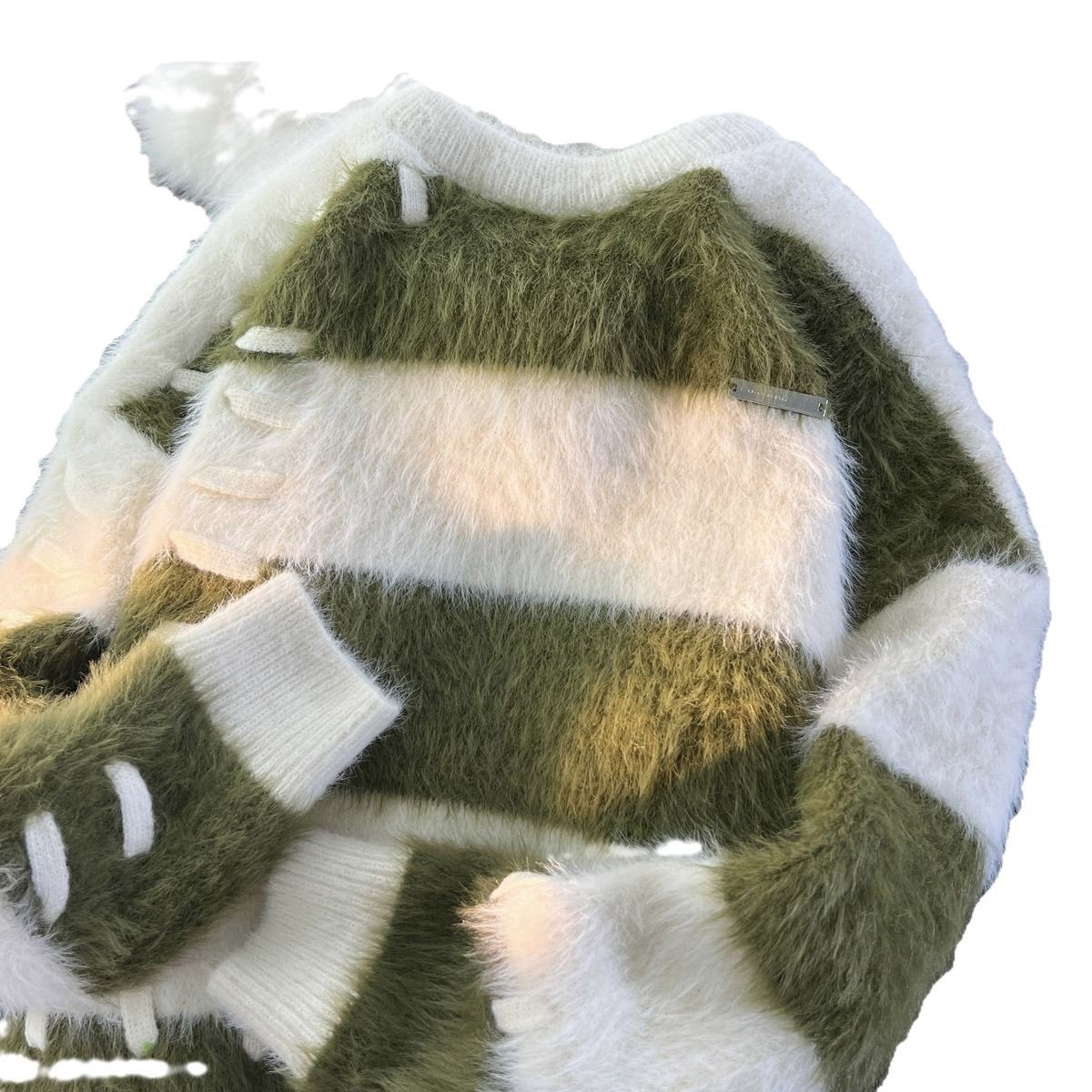 Autumn And Winter Couple Soft Glutinous Mink Fleece Sweater For Exterior Design, Wide Striped Knitted Top_voghion.com