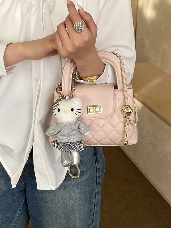 Bolso de mano de alta sensación para mujeres 2026 nueva textura de cadena de diamante bolso cuadrado ligero lujoso estilo extranjero bolso de hombro