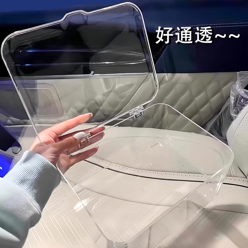 翻盖式桌面收纳盒透明亚克力防尘整理盒卧室宿舍办公室带盖收纳筐|undefined
