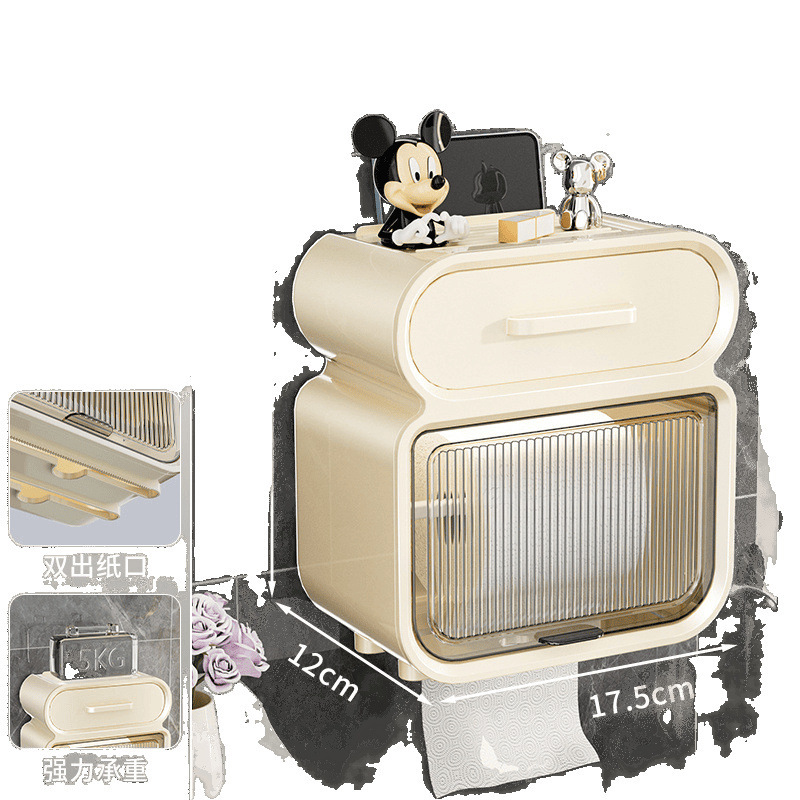 浴室トイレットペーパーボックス壁掛けティッシュボックスパンチフリー防水トイレットペーパーボックストイレットペーパーロール収納ラック|undefined