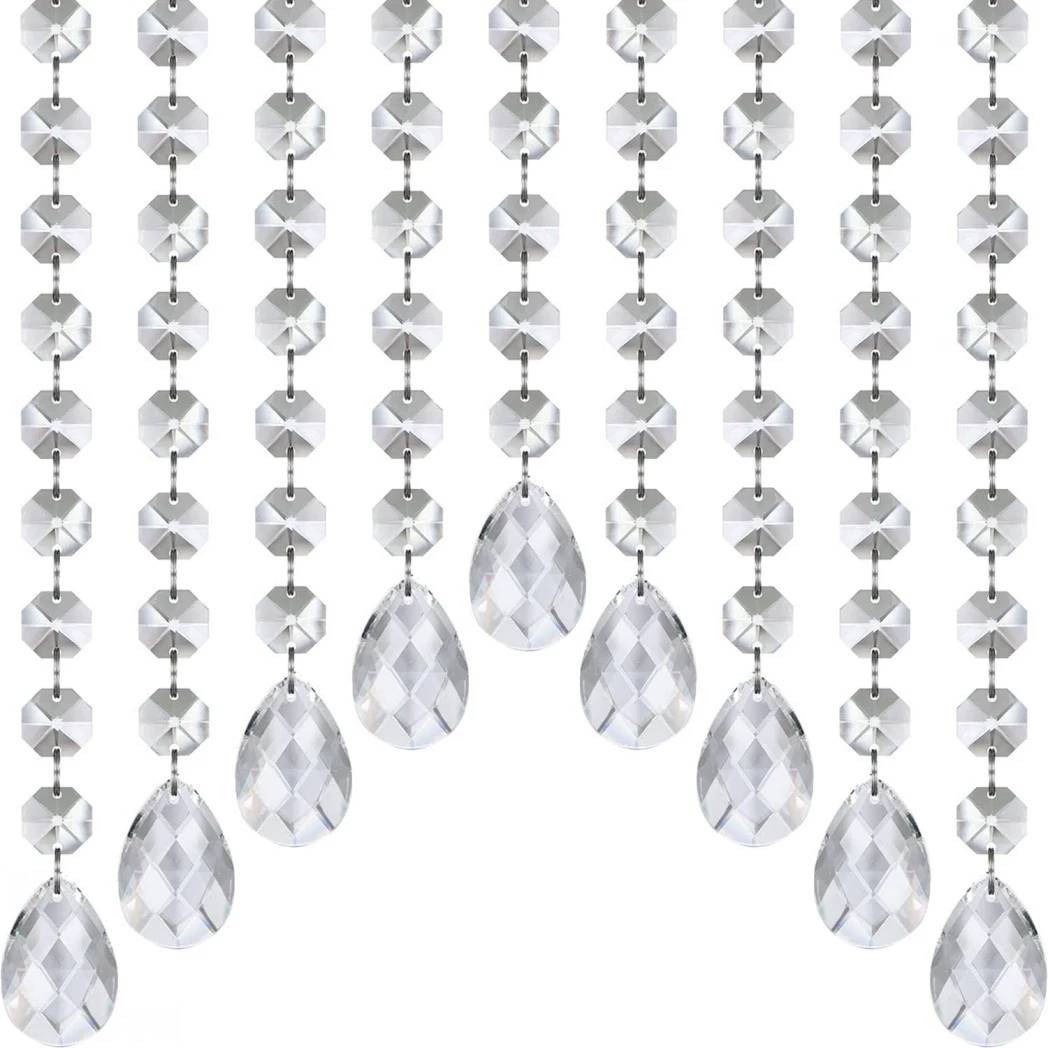 Трансграничная прозрачная 14 мм восьмиугольная бусина занавеска Свадебная бусина занавеска кулон дорожная акриловая Хрустальная бусина цепочка Свадебный макет