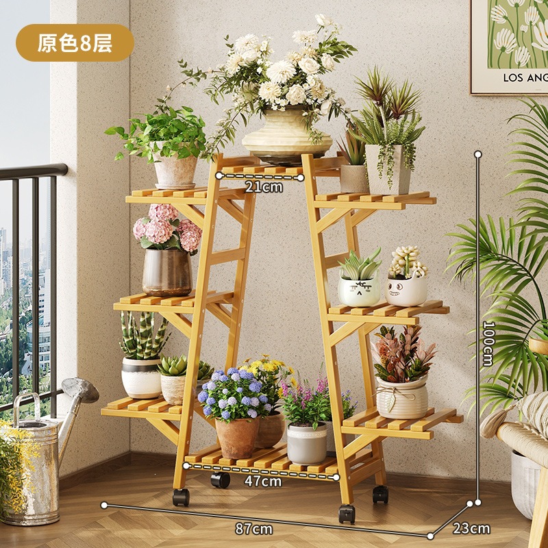 Estantes de maceta de flores de plantas modernas salas de estar tipo piso a piso balcón estantes de flores estantes de flores de Ratán interiores estantes de flores de lujo ligero