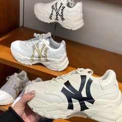 莆田纯原高版本MLB洋基队NY大标男鞋 内增高女鞋小白鞋厚底老爹鞋