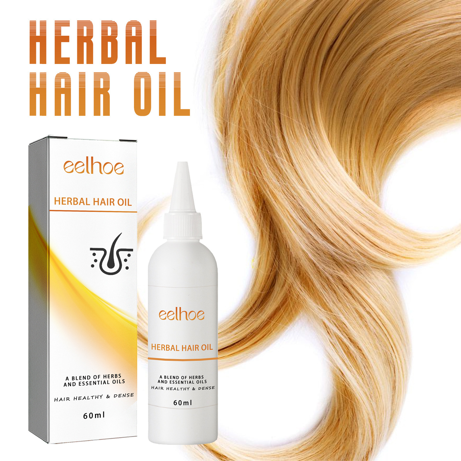 EELHOE Olio per capelli spessi alle erbe Ripara i capelli secchi e crespi, idrata e leviga i capelli, si prende cura dell'olio per capelli spessi_voghion.com