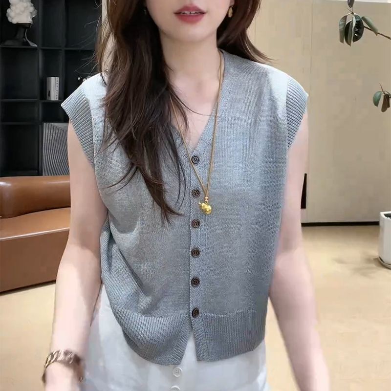 2025夏季新款针织短袖开衫女装薄款宽松显瘦大码|undefined