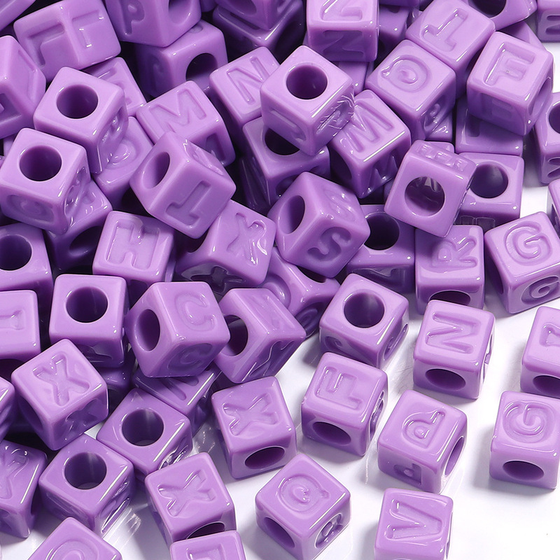 アクリルスクエアレタールースビーズアクリルソリッドカラースクエア大穴ビーズ diy ブレスレットネックレスジュエリーアクセサリー|undefined