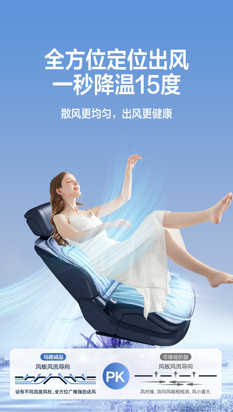 Semiconductor Refrigeration Summer Car Seat Ventilation Modification Breathable Cool Mat Air Conditioning Cushion Lumbar Integrated Car Cushion