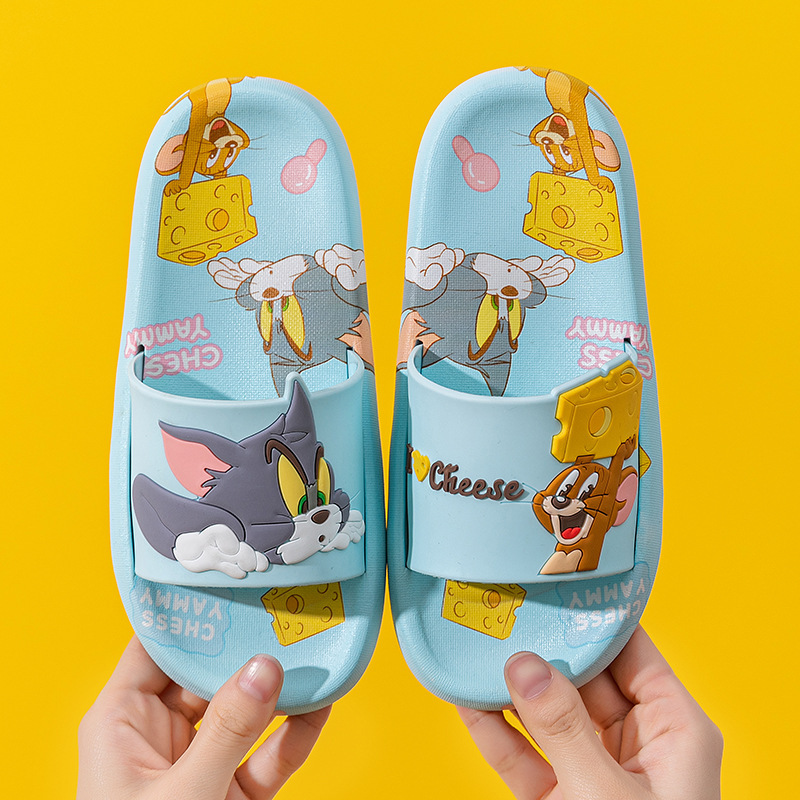 Tom and Jerry Children's Slippers Summer Boys and Girls Indoor Home Non-Slip Soft-Soled Kids' Slippers Printed Design