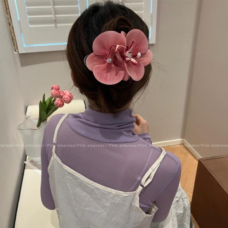 Camellia clip de cabello de tiburón clip de cabello de cabello de mujer detrás de la cabeza pequeña clip de cabello nuevo estilo chino de alta calidad clip de cabello de flores
