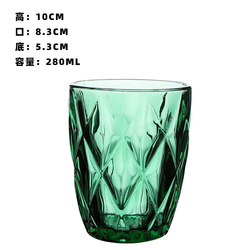 Taza de vidrio casera diamante de color engrosado taza de jugo de hoteles enjuague bucal de pareja cepillo de dientes taza