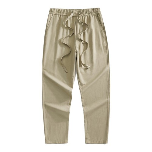 Wholesale Live Streaming 2025 New Summer Tencel Lyocell Cotton Linen Pants for Men Loose Straight Leg Casual Pants