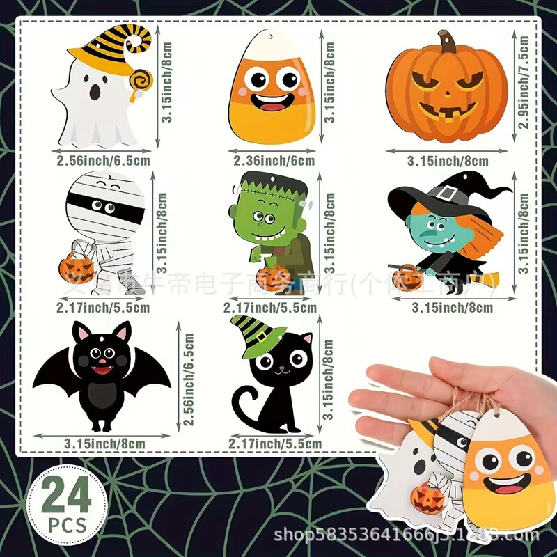 ハロウィンパーティーペンダント装飾ゴーストフェスティバルカボチャコウモリゴースト装飾麻ロープペンダントハロウィン小さなペンダント|undefined