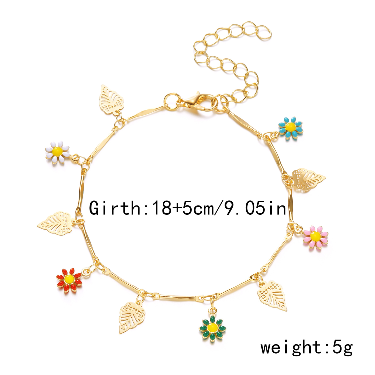 9g Weight 0.05µm-0.08µm Gold Plating Thickness Electroplating Gold Plating Process KC Golden Plated Plating Material Rhinestones, Zinc Alloy Pendant Material Rhinestones Inlay Material Bracelets Classification Alloy Chain Material cable chain Chain Type 1 Piece Quantity Holiday, Daily Occasion Copper Material Flower Pattern Women's Gender Simple Style, Classic Style Style Enamel Craft Simple Style Classic Style Flower Alloy Copper Wholesale Bracelets 4