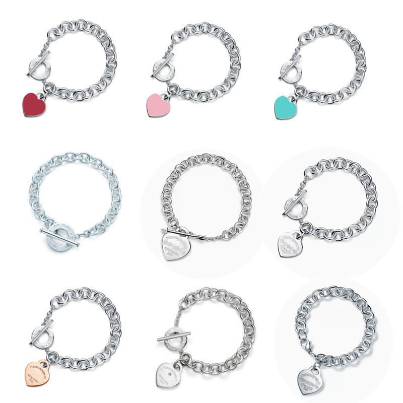T Brand New High Version to Buckle Heart Bracelet with a High-End Feel, Heart Enamel Pendant, Fashionable Light Luxury, Factory Direct Sale