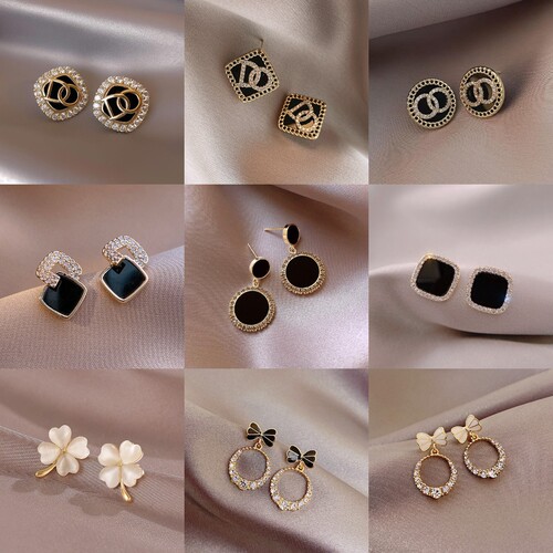 925 silver needle earrings Korean style versatile small fragrance earrings Internet celebrity pearl earrings temperament earrings silver needle wholesale
