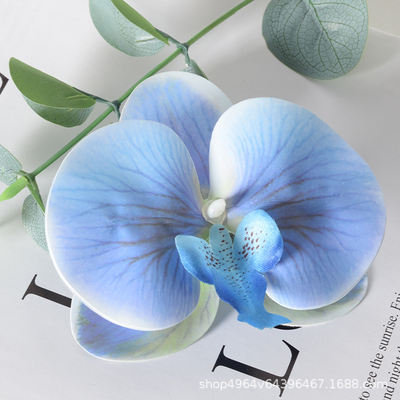 Película blanca Phalaenopsis flor cabeza pétalo simulación flor accesorios tocado horquilla diy flor decorativa de boda hecha a mano