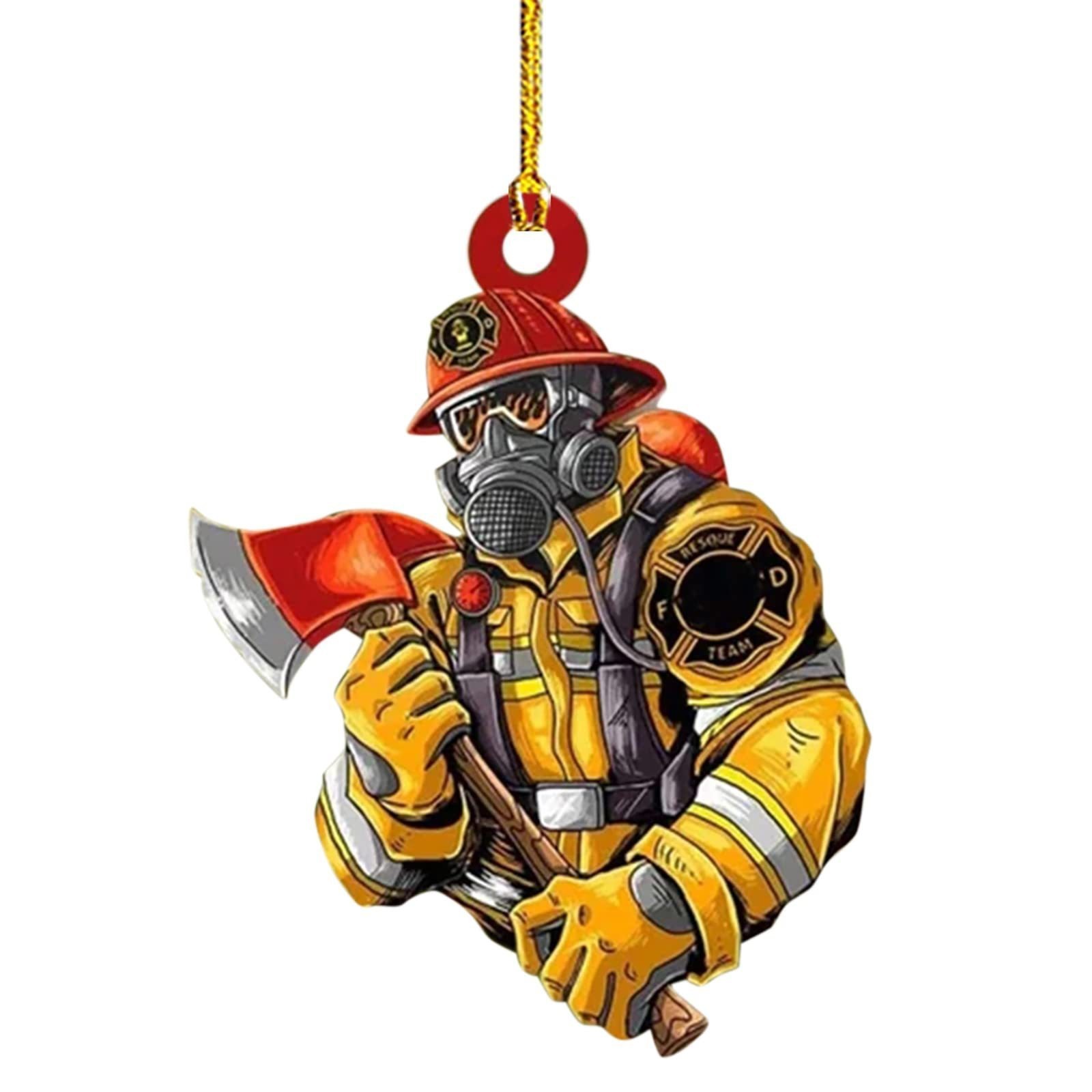 Bomberos colgante acrílico plano divertido adornamiento de Navidad colgante de árbol de Navidad decoración navideña image 6