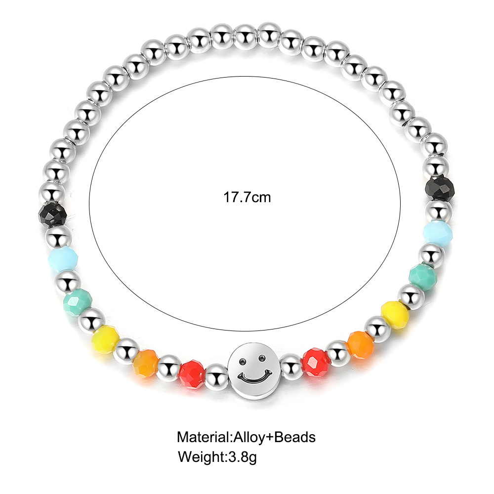 Perlearmbånd med regnbue smiley og hjerte_voghion.com