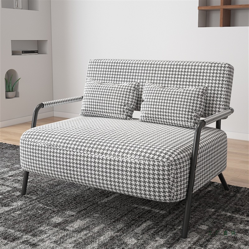 Fabric Sofa for Small Apartments, Modern Minimalist Living Room, Iron Art Simple Nordic Light Luxury Rental Single or Double Sofa