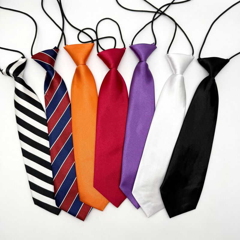 Solid Color Children's Tie Female Primary and Secondary School Students Kindergarten Baby Bow Black Red School Uniform Uniform Accessories