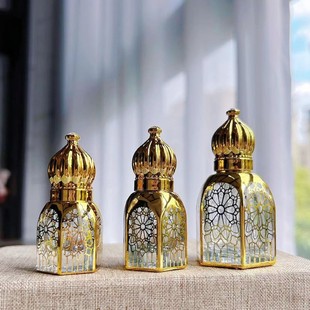 3ml/6ml/12ml golden perfume bottle roller bead bottle Middle East glass massage essence oil bottle bead bottle empty bottle wholesale