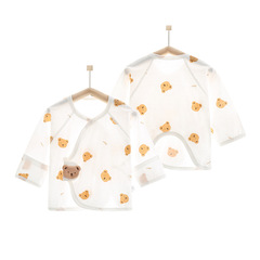 Baby Half-Sleeve Summer Thin Pure Cotton Outfit for 0-3 Months, Baby Base Layer Long Sleeve Breathable Air-Conditioned Clothing for Newborns