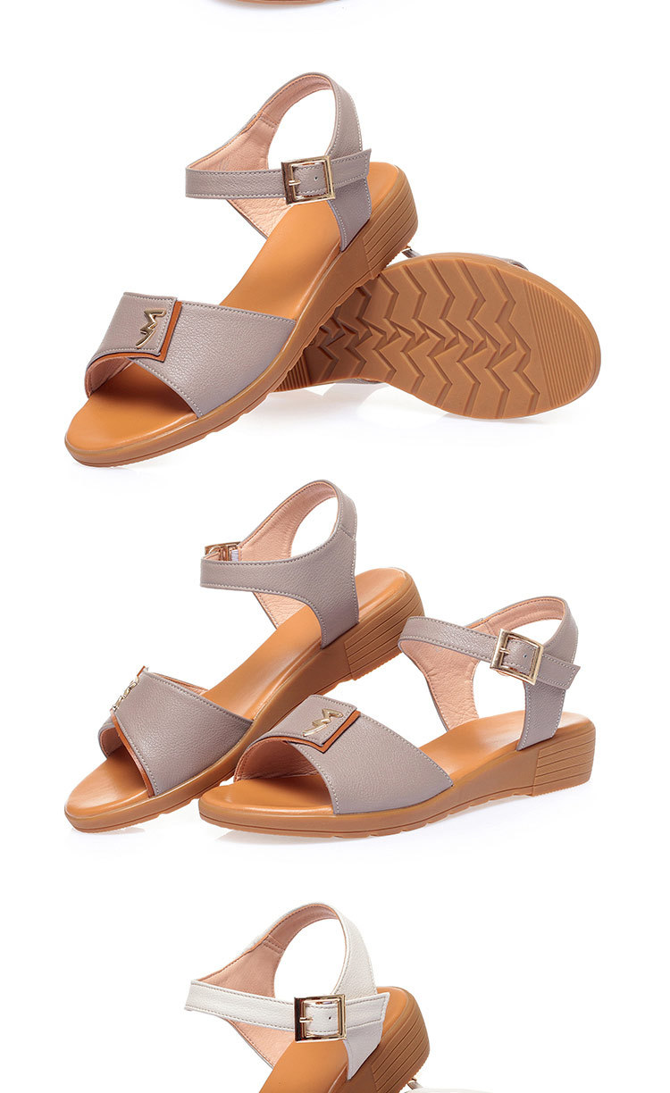 Dép sandal nữ quai chữ V đế bằng da thật mềm mại mùa hè — đen chi tiết 18