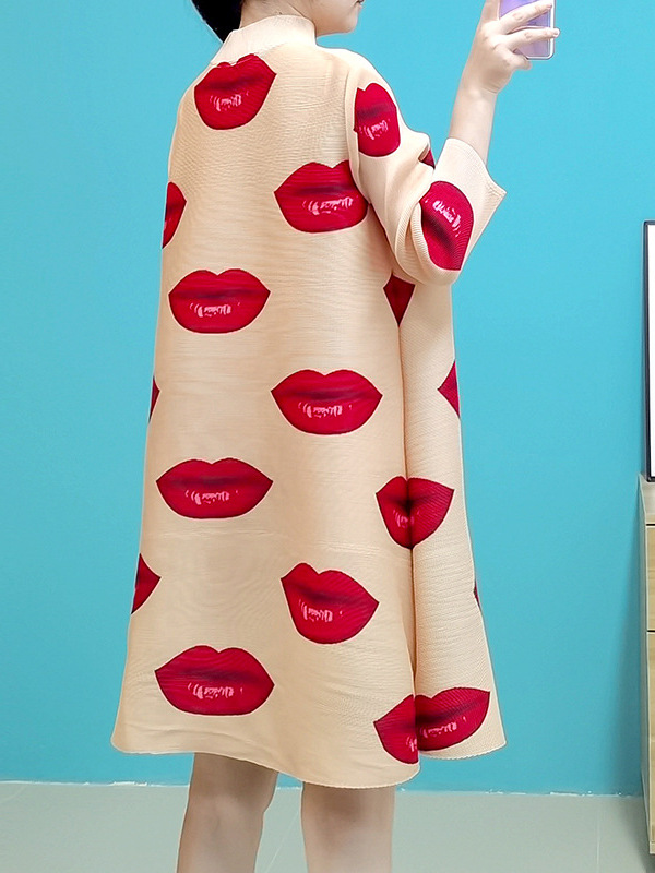 プリーツF015【在庫あり】三宅風トレンチコート レッドリップス ワンタッチラブコート 2025春 シングルブレストカーディガン