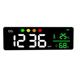Wall-mounted carbon dioxide detector CO2 meter hygrometer neutral English