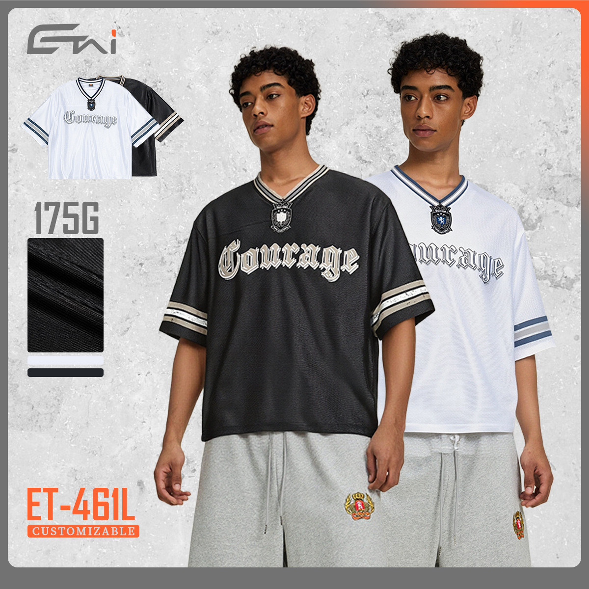 2026 verano delgado camiseta americana viento camiseta de hombre de manga corta collar plano marca de moda de cuello V hombre de manga corta ancha