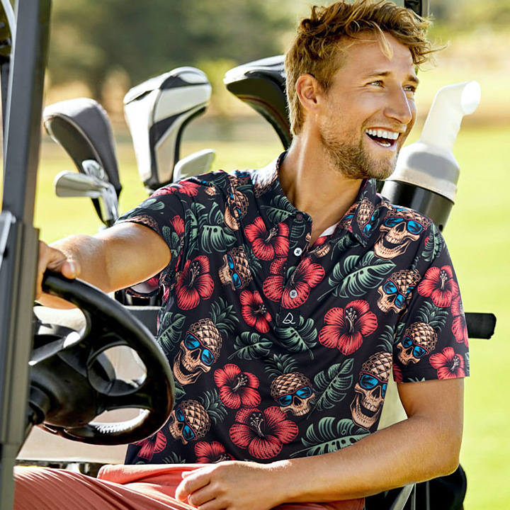 Deodorant Quick-Drying Golf Shirt Plus Size Men's Sun Protection 3D Digital Printing Men's Short-Sleeved Polo Shirt Men's Outdoor Clothing