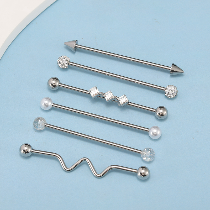 Pointed titanium steel lip stud product view